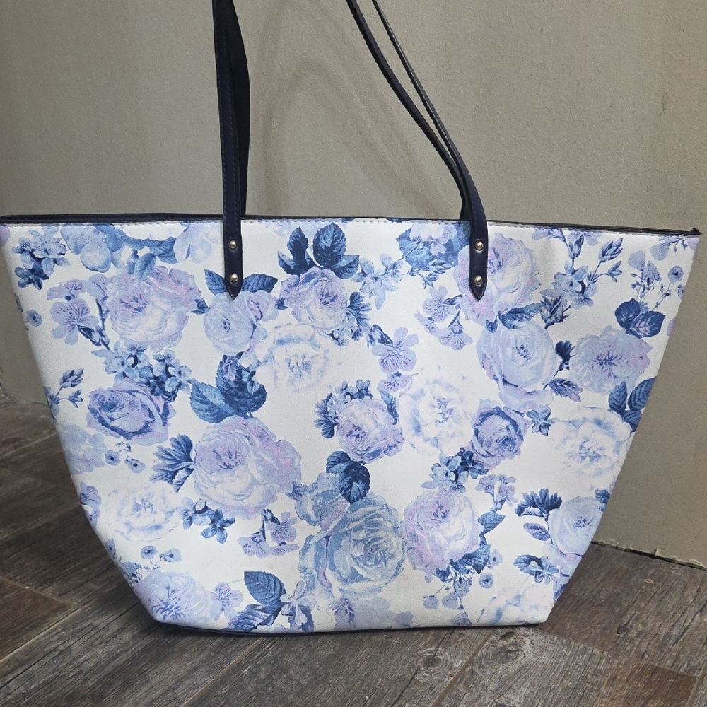 Victoria's Secret Blue Floral Tote Bag